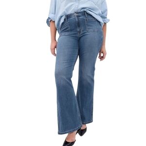 Gap | Women's Flared High Rise Medium Indigo Blue Jeans (Size 16R/33)
